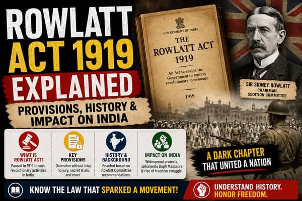 Rowlatt Act, 1919: Meaning, Provisions, History, and Impact on India’s Freedom Movement